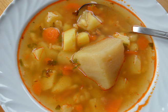 rabbit soup with garlic roux