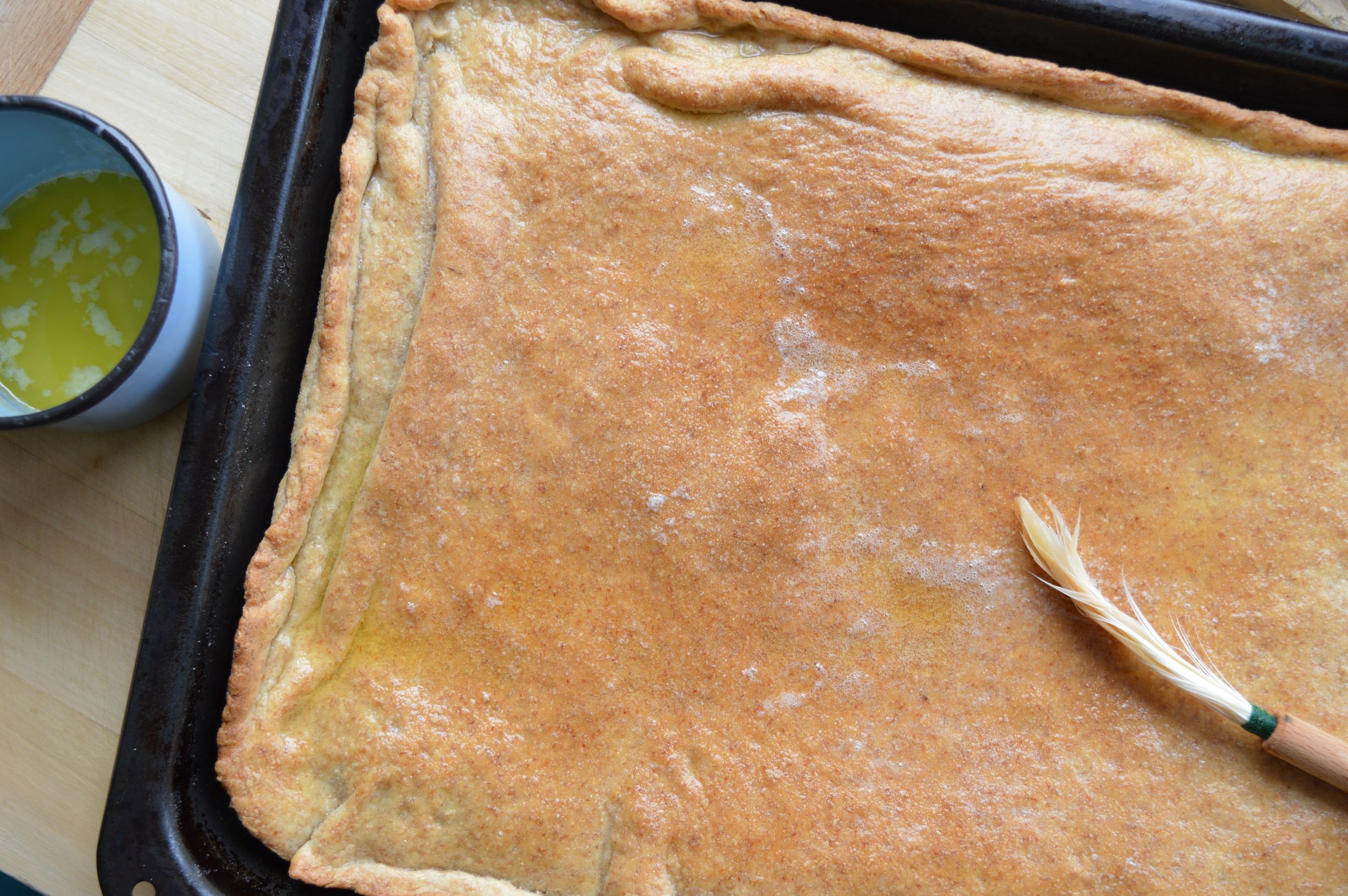 cheesy potato cake after baking