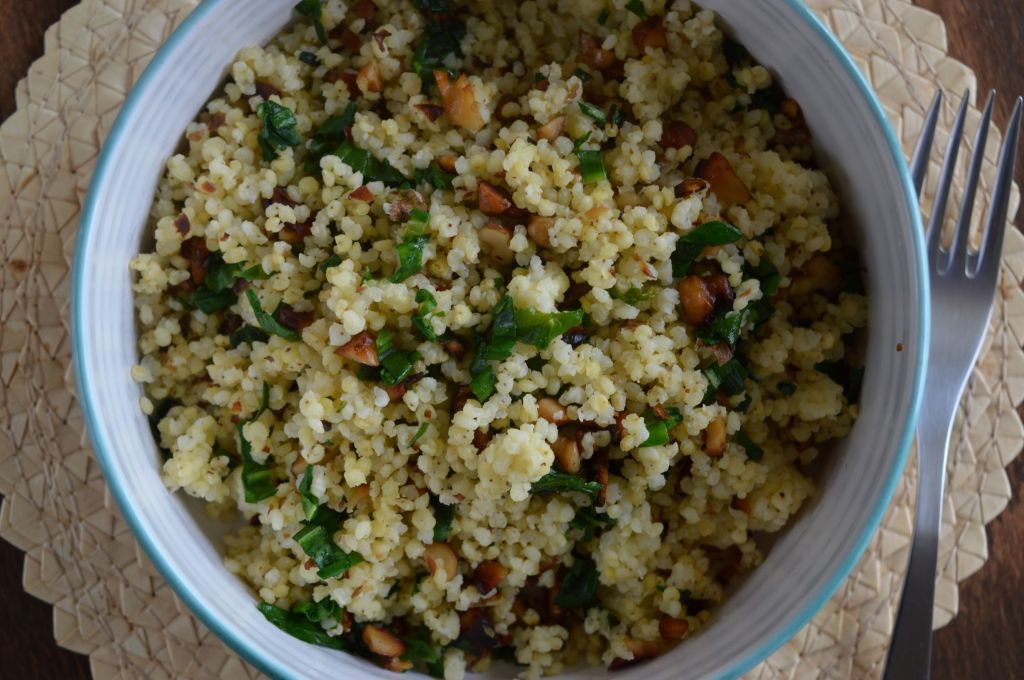 Millet Stir-Fry with Walnuts and Bear&nbsp;Garlic